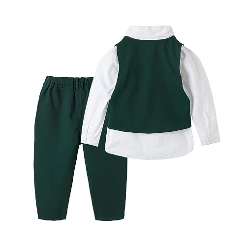Image of Mud Kingdom Boys Suits for Weddings White Shirts, Vests and Pants Clothes Sets