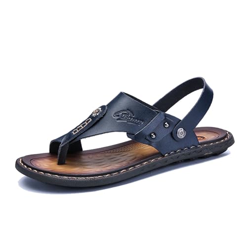 Comfy Split Toe Men's Slip-On Sandals Bunion Relief with Arch Support, Stylish Breathable Non-slip Foot Correction Flat Two Uses Sandals, for Dad on Christmas Birthday Fathers Day