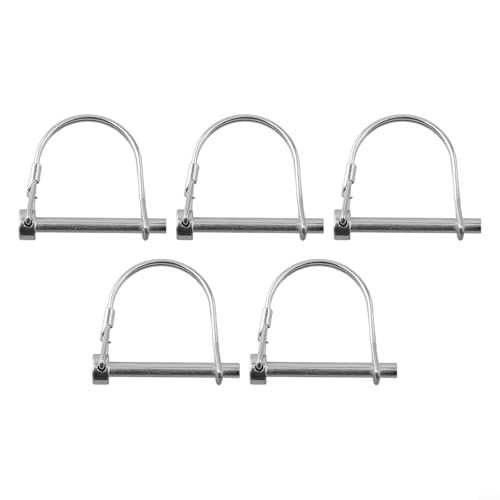 Lot de 5 goupilles pliantes tubulaires galvanisées avec verrou à ressort pour la sécurité du matériel (6 x 45)