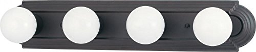 Image of Nuvo 60 /1285 Four Light Vanity Strip, Mahogany Bronze, 24-Inch, mahogany bronze / frosted glass, 4lt vanity strip