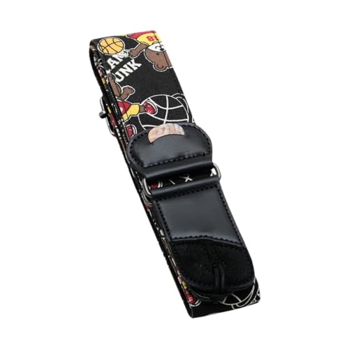 Hellery エレキギターストラップ ショルダーストラップ ギターピック2本とストラップ付き 通気性 長さ調節可能 ティーンズプレイヤー キッズギフト用, バスケットボール