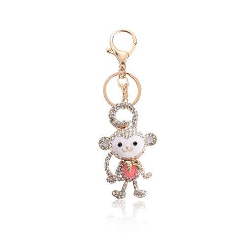 YRMLYMOP Chaveiros para mulheres com strass macaco chaveiros para mulheres e meninas bling mochila chaveiro chaveiro bolsa berloques bonito chaveiro macaco acessórios de carro presente para mochila