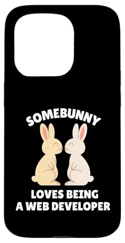 Somebunny Loves Being a Web Developer かわいいイースターバニー スマホケース iPhone 15 Pro 用