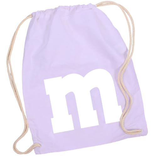 Alsino M und M Turnbeutel - M&M Karneval Kostüm Damen Herren MM Gruppenkostüm - Fasching Verkleidung Rucksack Farbe Flieder