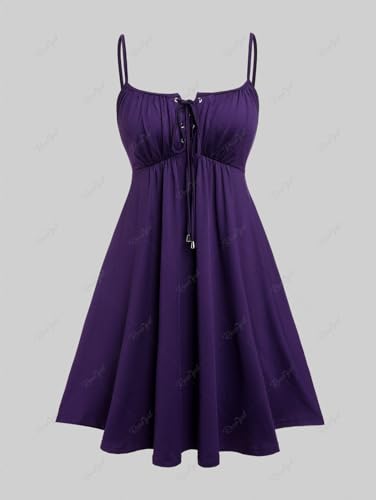 Image of ROSE GAL Rosegal Plus Size Women Sundress Set Flutter Sleeves Floral Dress and Lace-up Cami Dress