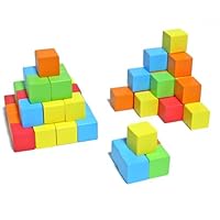 GOMEINA Wooden Educational Toys Wooden Number Building Blocks Preschool Kids Learning Toys Math Puzzle Games Stacking Toys with Storage Bag Montessori Wooden Toys