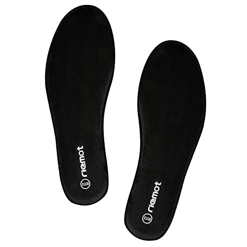 riemot Men's Memory Foam Insoles Soft Cushioned Innersoles Cozy Shoes Inserts Shock Absorption and Foot Pain Relief Replacement Insoles for Slippers Running Shoes Work Boots Sneakers Black EU 45