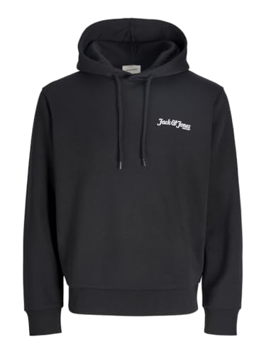 Sweat à capuche homme JACK & JONES JJYUKI sweat-shirt streetwear casual noir