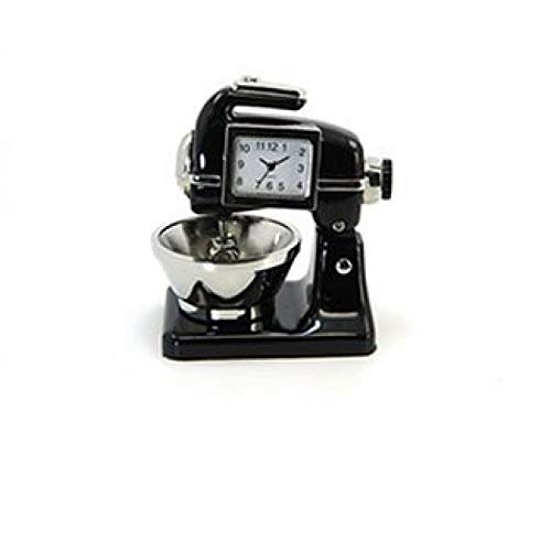 Clock Food Mixer schwarz Küchenmaschine Metall Quarzuhr Geschenkartikel Deko