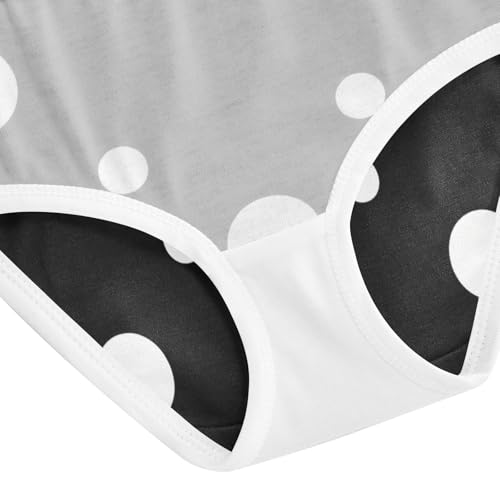 White Polka Dots Solid Black Girls Underwear, Toddler Girl Panties, Cotton Girls Underwear, 2–8 Years4