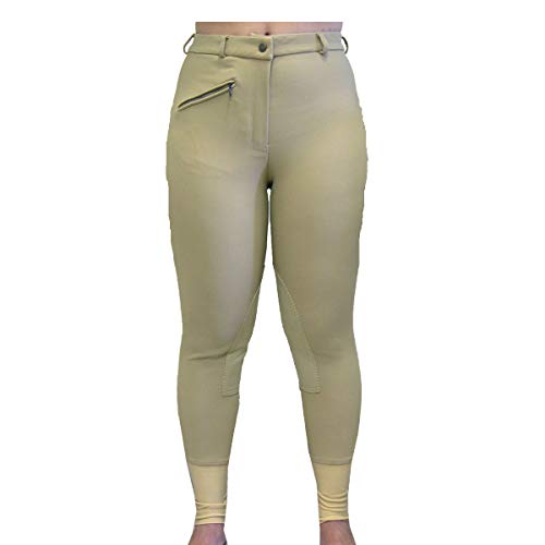 Equine Athletics Ladies Ribb KP Breech, White, 28 Regular