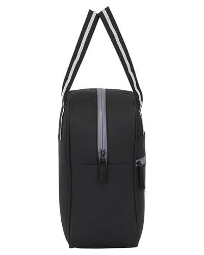 Image of Durable & Lightweight Lunch Bag | Trendy Water-Resistant Tiffin Bag & Meal Holder for Office, School, Travel & Picnic, Stylish, Insulated Design for Men, Women & Kids (Black)