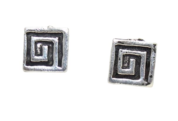 Pendientes de tuerca plata de ley 925 mujeres hombres joyas grabadas unisex E82 S