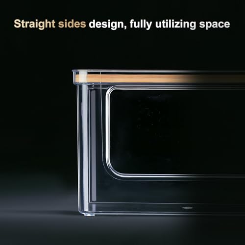 Hudgan Stackable Storage with Bamboo Top for Laundry Room Organization, Extra Large Trash Bag/Garbage Bag Dispenser, Under Sink Organizer, Pantry Organizers - Image 5