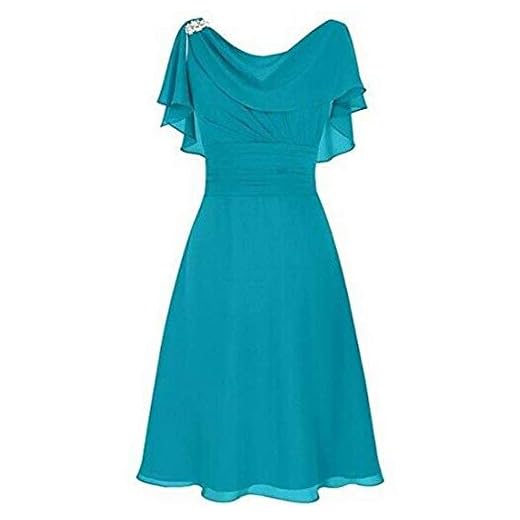 VJGOAL Mujer Color sólido Manga de Volantes Boda Dama de Honor Cintura Alta Fiesta Bola Formal Vestido de Fiesta Cóctel Fiesta de Noche Vestido de Gasa
