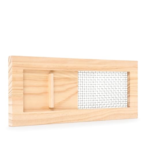 HSSZXFR Adjustable Sauna Ventilation Panel Wooden Sauna Air Vent Grille Embedded with Wire Mesh Ventilation Panel Blinds Grille for Steam Room Prevent Foreign Objects