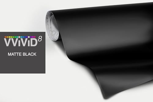 Image of VViViD Matte Black Vinyl Wrap Adhesive Film 1ft x 2ft Air Release Decal Sheet