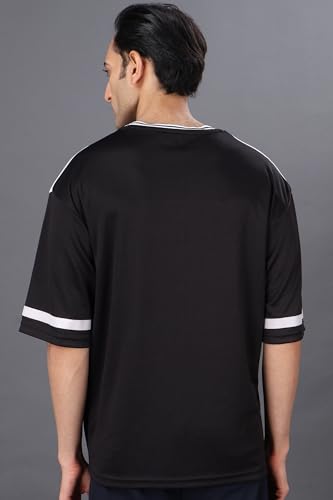 Image of Amazon Brand - INKAST Unisex Oversized T-Shirt | Sportwear | Contrast Sleeves | Drop Shoulder Baggy Fit | Graphic Print | Activewear for Gym,Training & Street Style