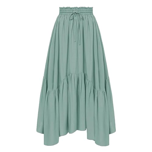 Lmdudan Maxi Skirts for Women High Waist Flowy Renaissance Skirt 2025 Fall Halloween Gothic Long Skirt with Pockets