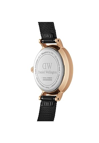 Image of Daniel Wellington Petite Analog Watch for Women with Black Round Dial & Black Stainless Steel Bracelet Band Water Resistant Women's Wrist Watches - DW00100441