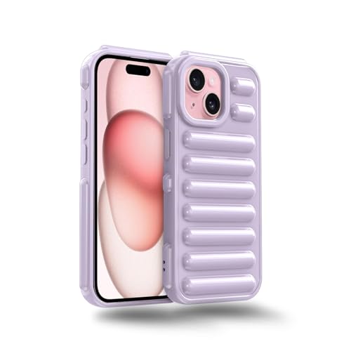 Image of Amazon Brand - Solimo High Protection Capsule Design Back Cover for Apple iPhone 15 - Lilac Purple