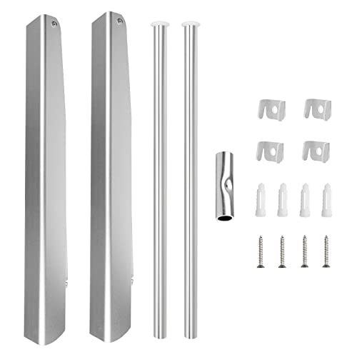 LIVEHITOP Foldable Wall Mounted Clothes Rail 2 Pieces, Coat Hanger Racks Dryer Aluminum Hanging Rod Wardrobe Hooks for Bedroom Bathroom Balcony Indoor Outdoor Silver