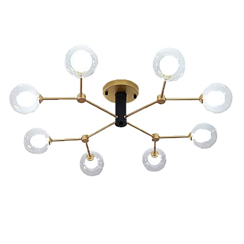 Lustre or mid-century moderne luminaire suspendu de luxe à 12 branches