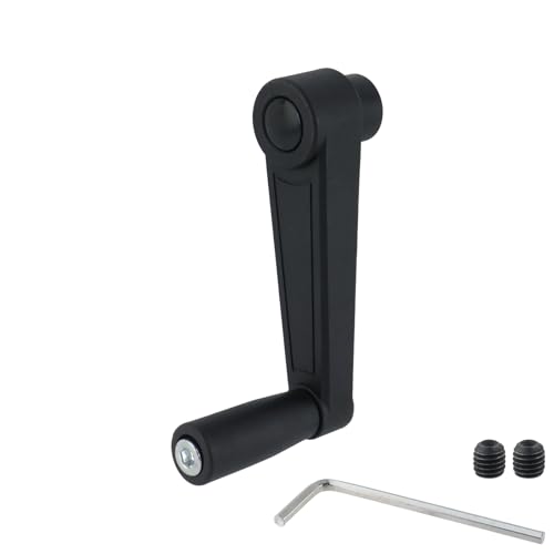 Image of 1 Set 5 Inch Nylon Crank Handle for Industrial Machinery | 12mm Round Hole, Foldable Rotatable Design, Construction, Woodworking Projects, Furniture Maintenance, Cutting Process