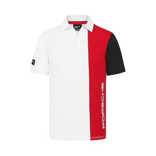 Porsche Motorsport Polo à Rayures Hommes - Blanc - Taille: L
