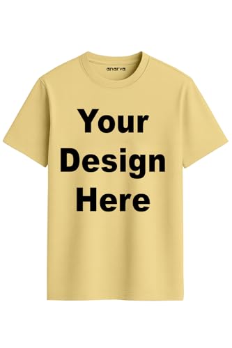 Image of Amazon Brand - Anarva Customized Tshirt for Men & Women Cotton T-Shirt - Personalised with Your Own Design, Logo, or Text