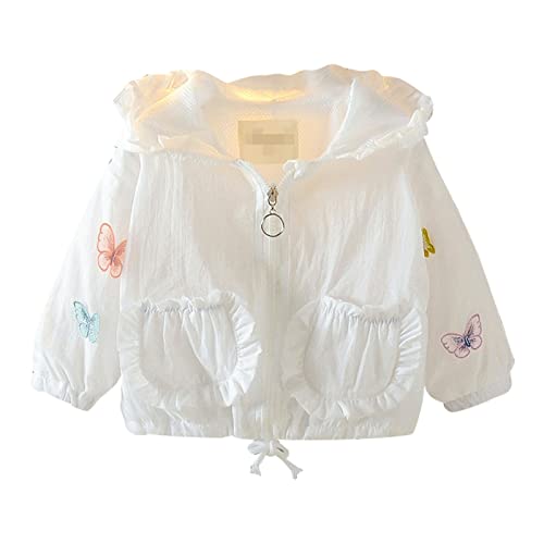 Girls Hooded Jacket Windbreaker Summer Jackets Long Sleeve Coat Toddler Sun Pr𝗼tection Hoodie Outwear