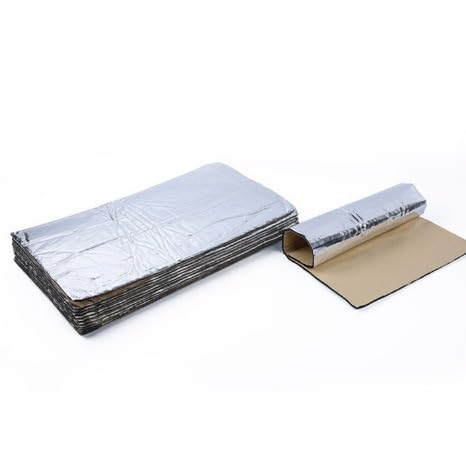 Sound Deadener Mat, Aislante Térmico Lámina, Estera de Aíslamiento, Acústico Insonorización Coche, Absorbe y Reduce Eficazmente la Vibración de la Carretera y el Ruido del Motor, 5 Piezas