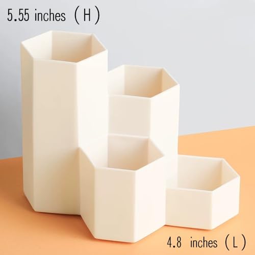 Image of Pencil Organizer Pen Holder for Desk Pens Cup Small Desk Organizer Cute Pen Holder for Office,School and Home (White, L-Shape)