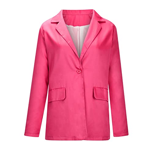 Blazer Jackets for Women 2022 Business Casual Outfits Open Front Long Sleeve Lapel Collar Button Work Office Coat Suit4