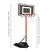 Vaveren Foldable Basketball Hoop Sports Equipment with Wheels Folding Basketball Goal System Portable for Outdoor Backyard Lawn Teens, Gray