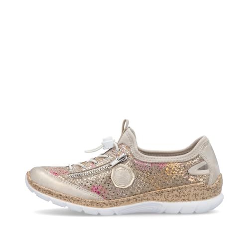 Rieker - Zapatillas de tacón plano, Beiges, 40 EU