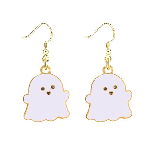 Happy Ghost Halloween Earrings for Women Cute Black White Ghost Earrings Funny Kawaii Ghosts Jewelry