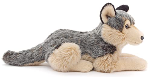 Uni-Toys - Grauwolf, liegend - 30 cm (Länge) - Plüsch-Wolf, Lupus - Plüschtier, Kuscheltier