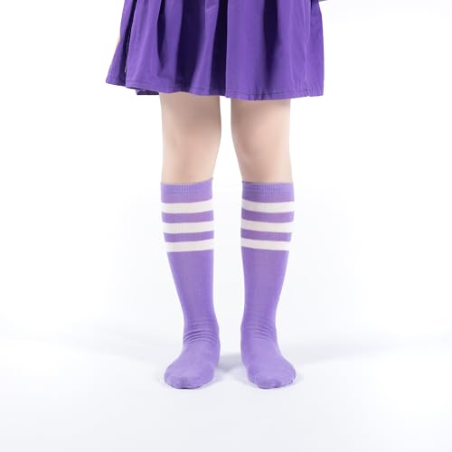 BONANGEL Kids Soccer Socks 6-8 Years Old, Boys Girls Knee High Athletic Sports Football Baseball Socks 8-10 10-12 Years3