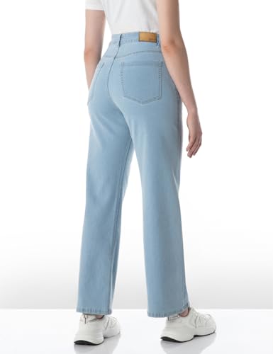 Image of INKD Women's Wide Leg Jeans - High-Rise | Stretchable | Enzyme Wash | Classic 5 Pocket Styling | Jeans for Women (Available in Plus Sizes)