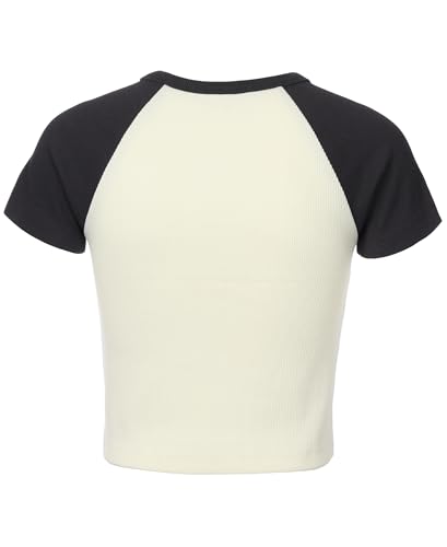 Image of Roxy Girls' Short Sleeve Snug Fit Ribbed Tee, Crew Neck Graphic T-Shirt, Soft & Comfortable