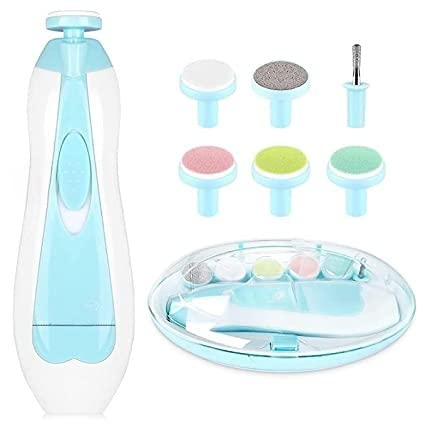 MILLENSIUM® New Baby Nail File Electric, Baby Electric Drill Nail Trimmer with 6 Grinding Heads Safe for New born Baby, Filer Cum Manicure Set, Ergonomic Design, Baby Nail Clippers with Light, Trim Polish Grooming kit for Newborn Toddler or Adults Toes Fingernails, Electric Baby Nail Trimmer (Multicolour)-image-37
