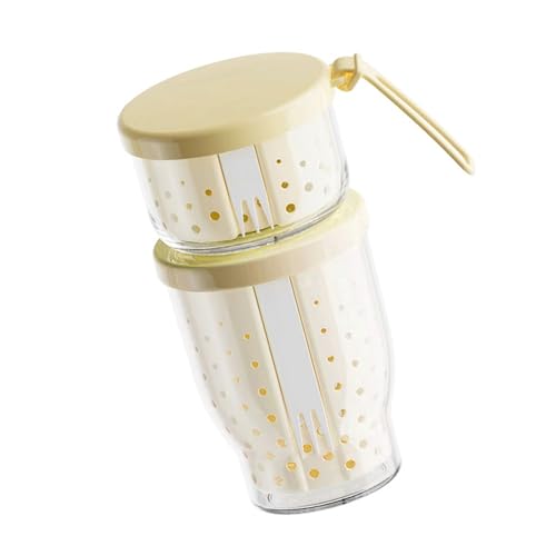 Ldbuejiaja Taza multifuncional con tapa a prueba de fugas y colador, perfecto para hidratar frutas, yogur y aperitivos ligeros en un recipiente móvil para ensaladas de frutas
