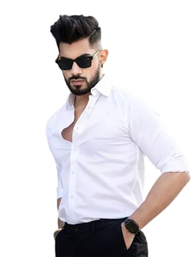 Image of Pinkmint Cotton Spread Collar Long Sleeve Shirt for Men Formal Wear Office Wear Multicolour
