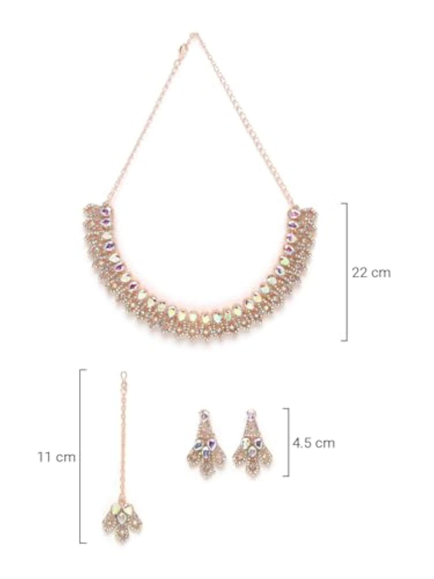 Glam Rainbow Stones Collar Necklace Set