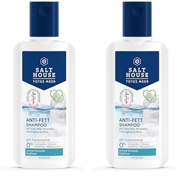 Salthouse Totes Meer Therapie Anti-Fett Shampoo, Bioaktiv-Komplex befreit Kopfhaut von Fett, mit Lemongrass für Frischegefühl, 250ml (Packung mit 2)