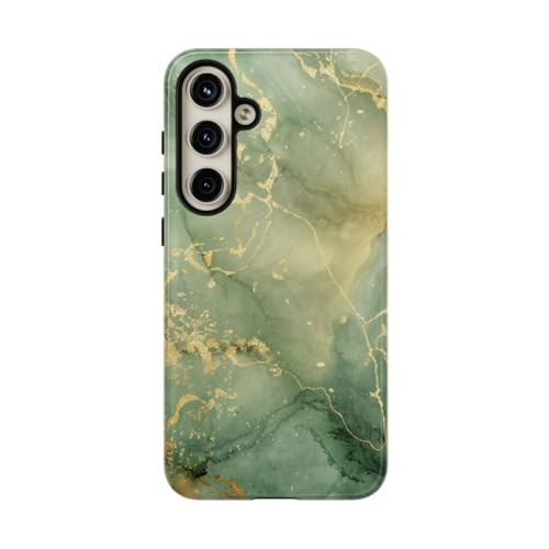 Coque Samsung S24 Plus marbre vert doré rigide pour téléphone