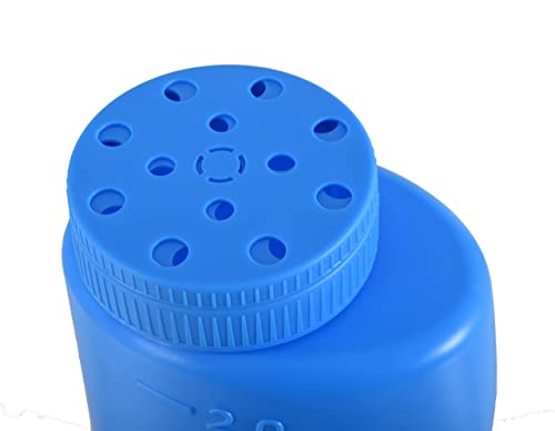 Image of Superio Ice Melt Salt Spreader Handheld Shaker for Lawn Seed, Salt, Ice Melt, Calcium, Deicer Shaker 2 Liter, Adjustable Hole Size, Handy for Fertilizer Lawn Seed Salt to Deice (Blue 2-Pack)
