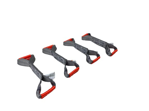 4 Pack of Grey Diamond Weave Dog Bones for Rollback/Flatbed Wrecker Strap