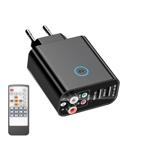 Transmisor de audio inalámbrico, adaptador de receptor de audio inalámbrico | Adaptador de audio auxiliar inalámbrico | 2 en 1 Transmisor Receptor USB Adaptador de Bloque de Cargador Inalámbrico